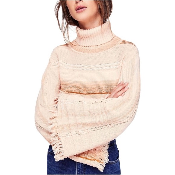 FREE PEOPLE Close To Me Bell Sleeve Turtleneck Sweater - Picture 9 of 9